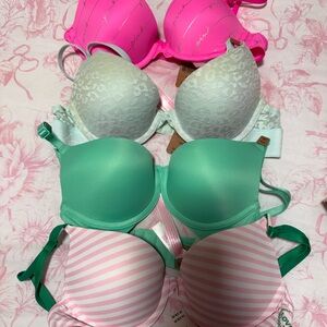 Victoria's Secret Bra Collection - Pink, White, Green